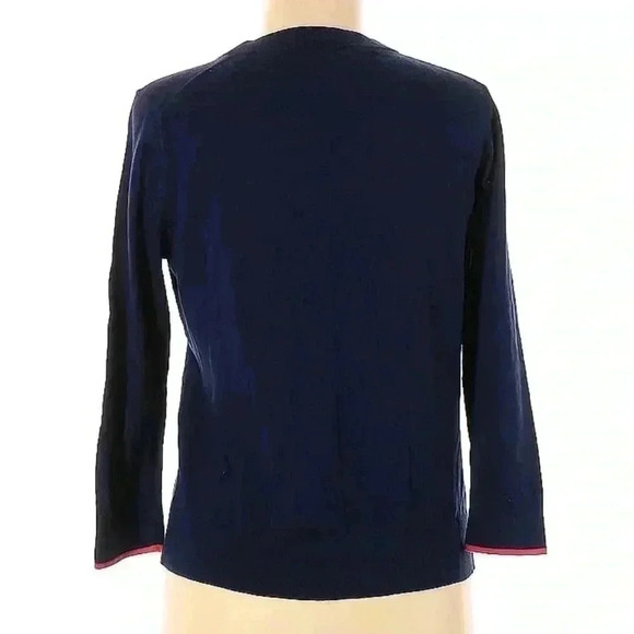 Kate Spade OH Hello Camel Sweater Cashmere Cotton M Embellished Pom Pom Crewneck - Picture 8 of 8